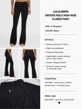 lululemon Groove Nulu High-Rise Flared Pant - Black